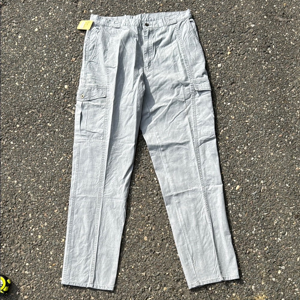 Vintage light gray trousers size 34x34 baggy skater cargo 90s tapered